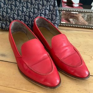 Everlane Red Leather Loafers Size 7.5